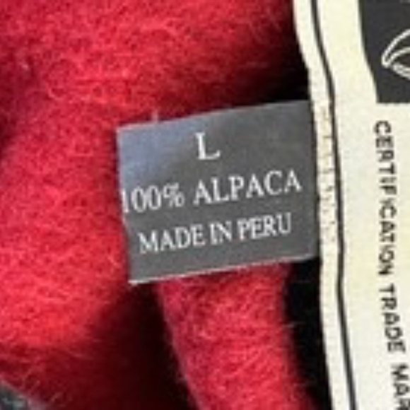 Millma’s Reversible Alpaca Jacket Size Large Red Gray Pockets Boxy Made In Peru - Picture 10 of 11